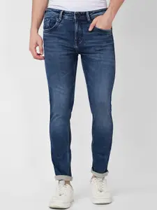 SPYKAR Men Skinny Fit Low-Rise Heavy Fade Clean Look Stretchable Jeans