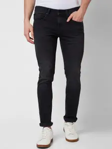 SPYKAR Men Skinny Fit Low-Rise Clean Look Crinkle Cotton Jeans