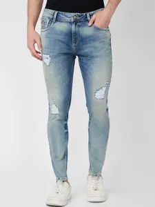 SPYKAR Men Tapered Fit Mildly Distressed Heavy Fade Cotton Stretchable Jeans