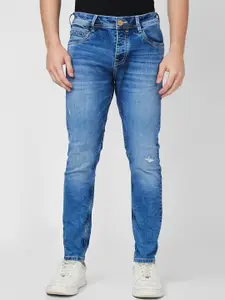 SPYKAR Men Tapered Fit Mildly Distressed Heavy Fade Cotton Stretchable Jeans