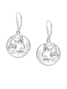 LeCalla Silver Plated Contemporary Hoop Earrings