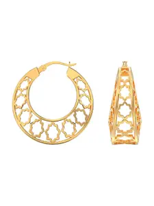 LeCalla Gold-Plated Contemporary Studs Hoop Earrings
