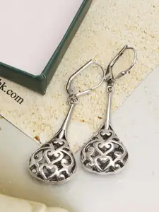 LeCalla Silver Plated Contemporary 92.5 Sterling Silver Drop Earrings