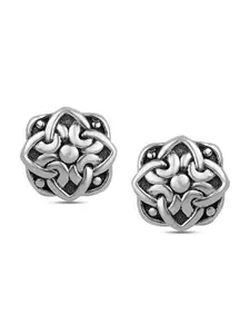 LeCalla Silver Plated Contemporary Stud Earrings