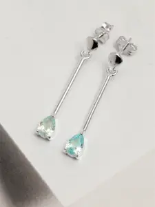 LeCalla Silver Plated 925 Sterling Silver Contemporary Drop Earrings