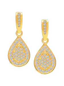 LeCalla 92.5 Sterling Silver Gold-Plated Cubic Zirconia Sudded Drop Earrings