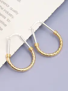 LeCalla 925 Sterling Silver Gold-Plated Oval Shaped Hoop Earrings