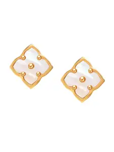 LeCalla 925 Sterling Silver Gold-Plated Contemporary Studs Earrings