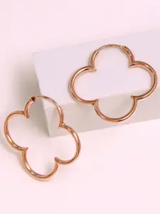 LeCalla 925 Sterling Silver Rose Gold-Plated Contemporary Hoop Earrings