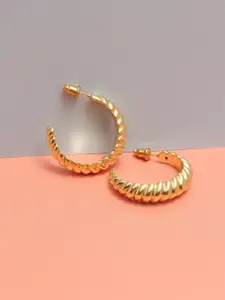 LeCalla Gold Plated Contemporary Half Hoop Earrings