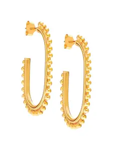 LeCalla 925 Sterling Silver Gold-Plated Contemporary Half Hoop Earrings