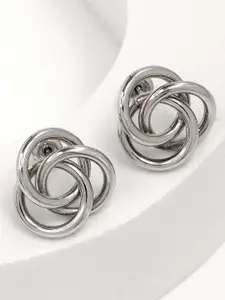 LeCalla 925 Sterling Silver Rhodium-Plated Circular Studs Earrings