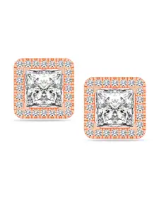 LeCalla Rose Gold-Plated 925 Sterling Silver Contemporary Studs Earrings