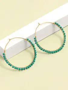 LeCalla Gold-Plated Contemporary 925 Sterling Silver Hoop Earrings