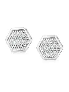 LeCalla Silver Plated Contemporary Stud Earrings
