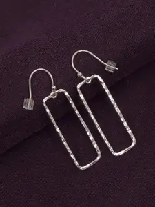 LeCalla Silver Plated 92.5 Sterling Silver Contemporary Drop Earrings