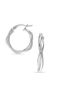 LeCalla 925 Sterling Silver Plated Round shaped Hoop Earrings