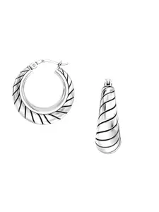 LeCalla 925 Sterling Silver Plated Contemporary Studs Earrings