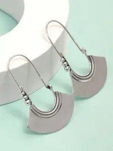 LeCalla Silver Plated 925 Sterling Silver Contemporary Hoop Earrings