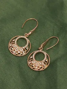 LeCalla Rose Gold-Plated Cubic Zirconia-Studded Drop Earrings