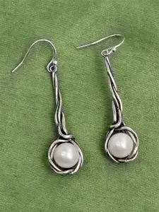 LeCalla 92.5 Sterling Silver Plated Contemporary Drop Earrings
