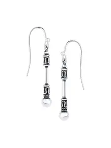 LeCalla Silver Plated Contemporary 92.5 Sterling Silver Drop Earrings