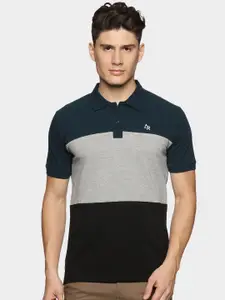 ADRO Colourblocked Cotton Polo Collar T-shirt