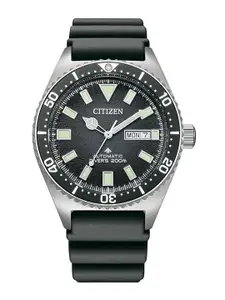 Citizen Men Textured Dial & Bracelet Style Straps Analogue Watch NY0120-01E
