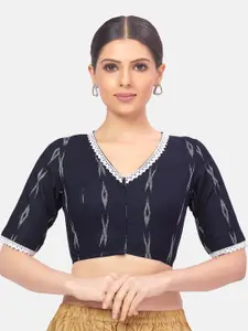 Studio Shringaar Woven Design Pure Cotton Saree Blouse