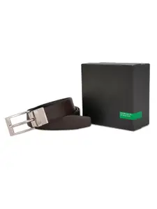 United Colors of Benetton Men Textured Leather Reversible Belt