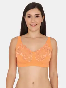 Zivame Floral Lace Full Coverage Non Padded Everyday Bra With All Day Comfort