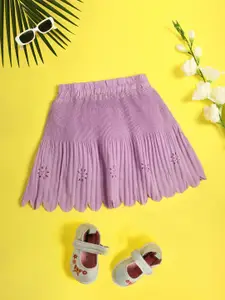 V-Mart Girls Self Design Knee Length Flared Skirt