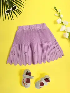 V-Mart Girls Self Design Knee Length Flared Skirt