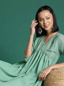 Sangria Mirror Work Pastel A-line Kurta