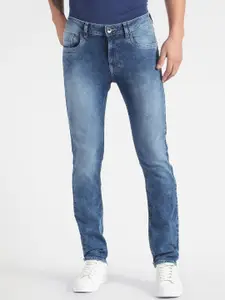 Flying Machine Men Tapered Fit Mid-Rise Heavy Fade Stretchable Jeans