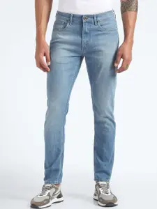 Flying Machine Men Tapered Fit Mid Rise Clean Look Heavy Fade Stretchable Jeans