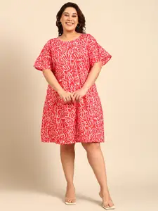 The Pink Moon Print A-Line Dress