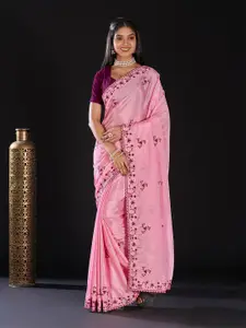 Celeb Styles Ethnic Motifs Embroidered Silk Blend Saree