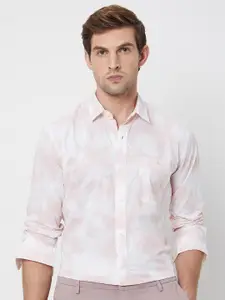 Mufti Abstract Printed Cotton Slim Fit Opaque Casual Shirt