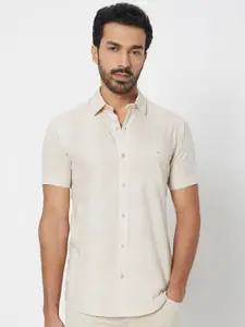 Mufti Men Slim Fit Horizontal Striped Cotton Casual Shirt