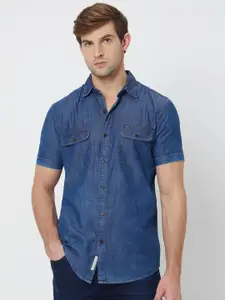 Mufti Slim Fit Opaque Cotton Casual Shirt
