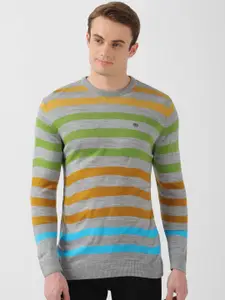 Peter England Casuals Striped Pullover Sweater