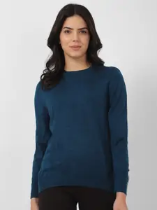 Van Heusen Woman Van Heusen Round Neck Long Sleeves Regular Pullover Sweater