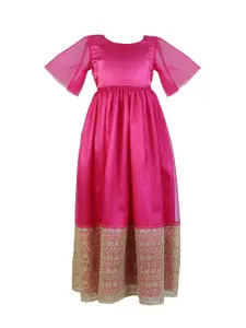 BAESD Girls Embroidered Flared Maxi Dress