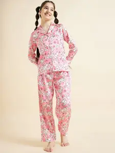 Cherry & Jerry Girls Conversational Printed Satin Night suit