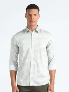 Flying Machine Slim Fit Floral Printed Twill Weave Pure Cotton Casual Shirt