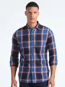 Flying Machine Slim Fit Tartan Checked Twill Weave Pure Cotton Casual Shirt