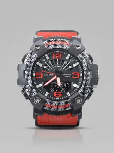 CARLINGTON Men Round Hybrid Multi Function Watch Endurance 9103 Red