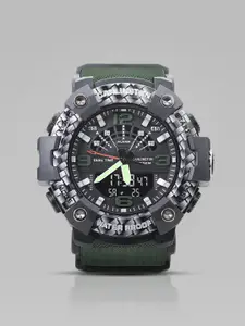 CARLINGTON Men Endurance Analogue and Digital Multi Function Watch 9103 Green