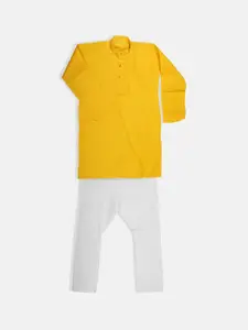 BAESD Boys Mandarin Collar Regular Straight Kurta with Pyjamas